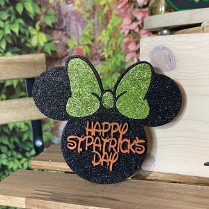 Minnie Mouse Ears St Patricks Day Magnet Only Disney ears Mickey Mouse Ears Disneyland Minnie Mouse in Love interchangeable piece image 4