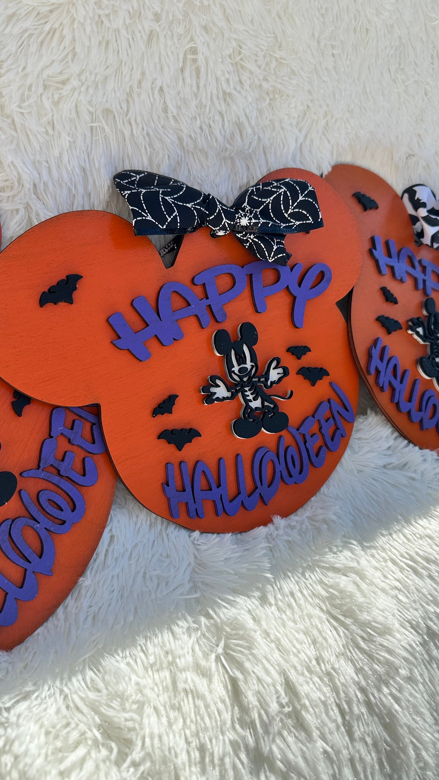 Happy Halloween Mickey Mouse skeleton Door Hanger | Home Decor | Disney Door Signs
