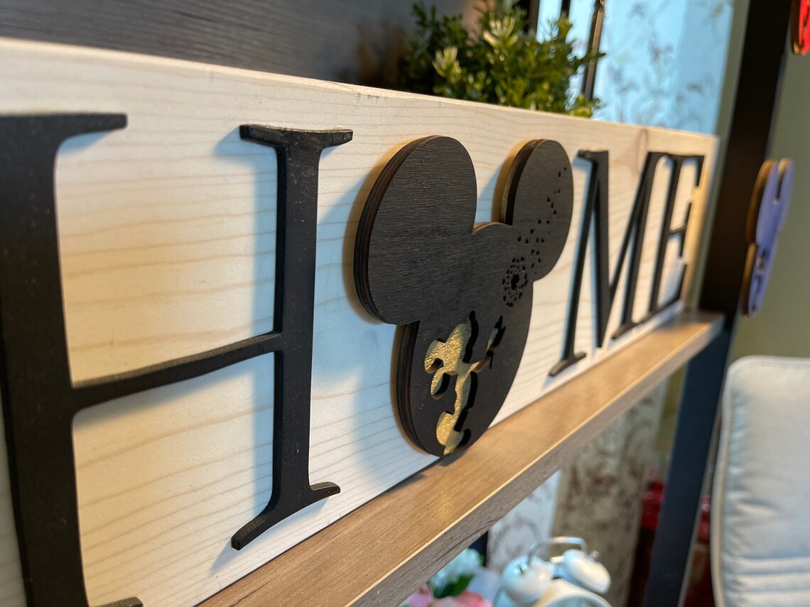 Mickey Dandelion Make a Wish Home Sign Disney Ears Etsy