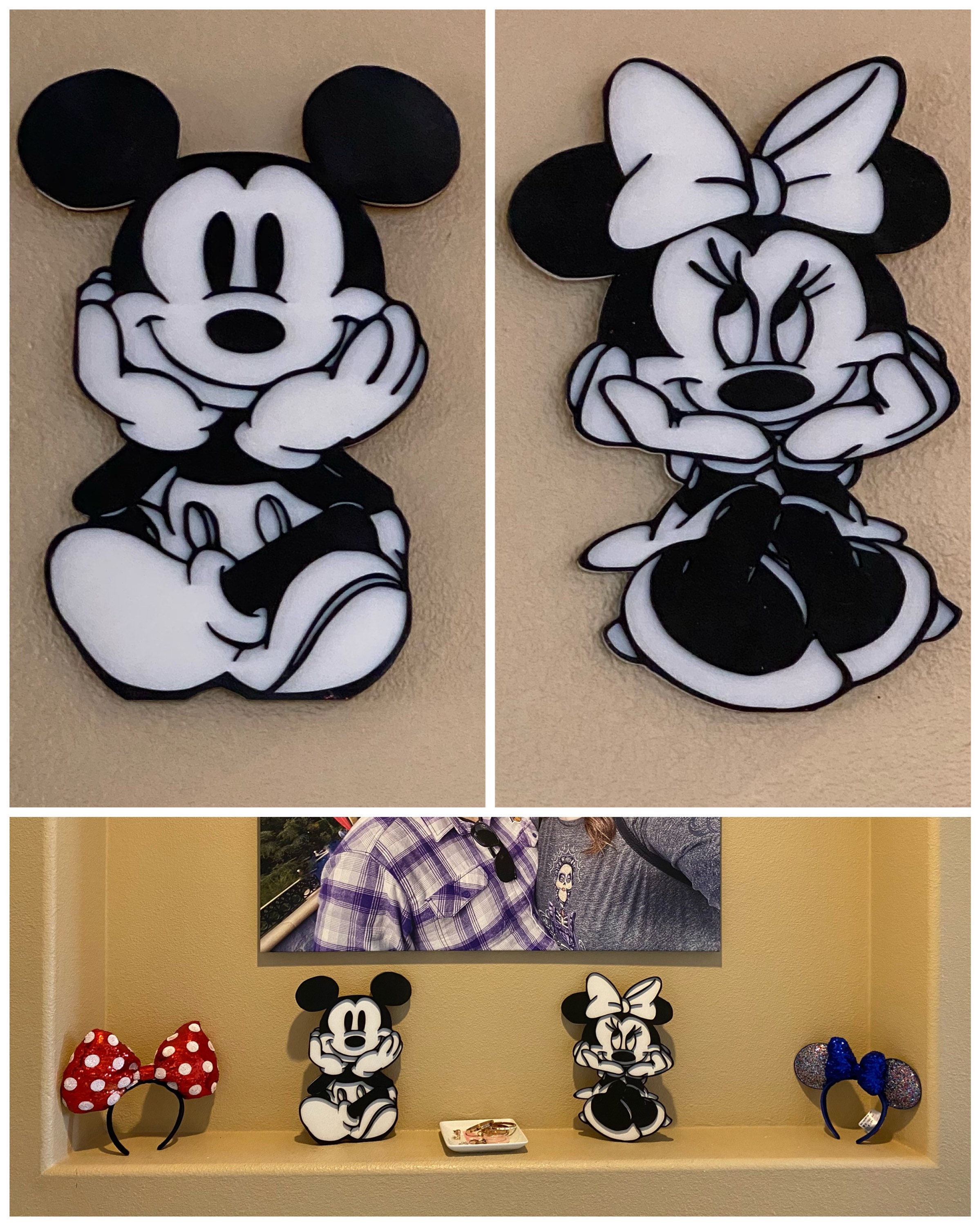 Decorative Disney inspired Mickey mouse minnie mouse hand painted wine –  Dez Designs