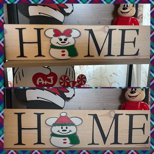 Mickey Mouse or Minnie Mouse Snowman Disney inspired MAGNET ONLY  interchangeable piece