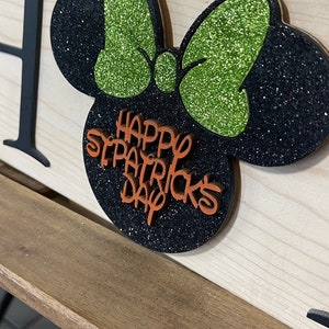 Minnie Mouse Ears St Patricks Day Magnet Only Disney ears Mickey Mouse Ears Disneyland Minnie Mouse in Love interchangeable piece image 7