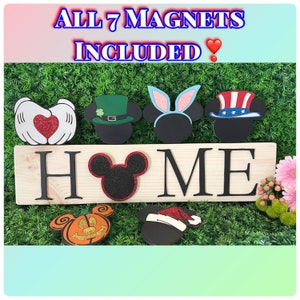 Minnie OR Mickey Mouse Inspired Interchangeable Seasons Home Sign | Starter Pack