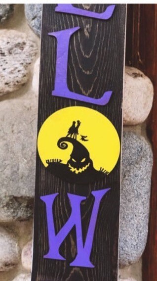 Nightmare Before Christmas Sign Decor Reversible Halloween/ | Etsy