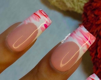 Valentine's Day French Tip Custom Press On Nails