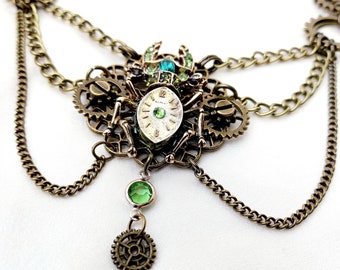 Victoriaanse steampunk kever ketting