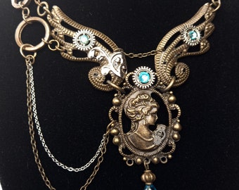 Elegante victoriaanse steampunk cameo ketting