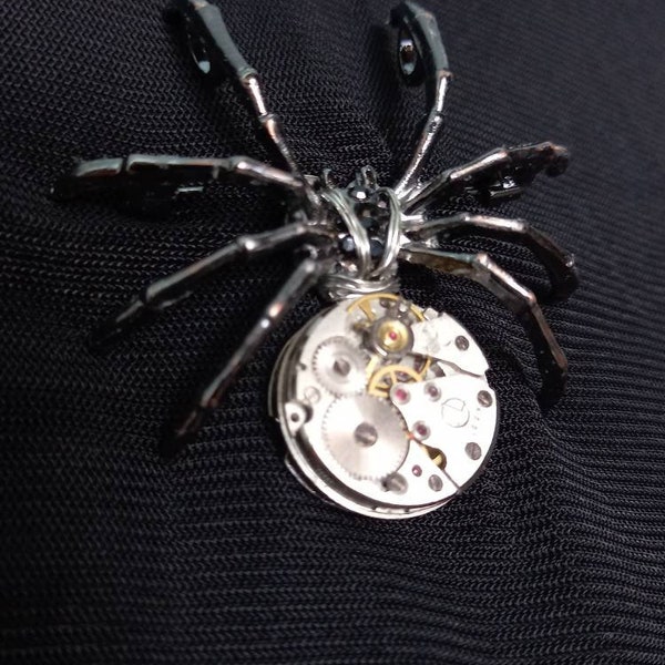 Steampunk spider brooch