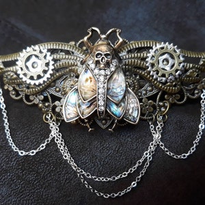 Deathmoth steampunk hair clip