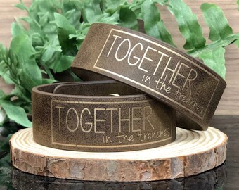 Personalized Leather Bracelet Cuff Women \u2022 Custom Words Leather Cuff \u2022 Unique Leather Bracelet \u2022 Inspirational Gift \u2022 Brown Embroidered Cuff
