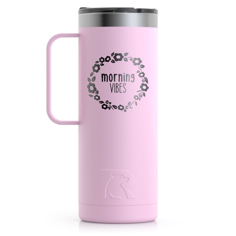 RTIC 20oz Travel Coffee Cup Personalized Coffee Coffee Coffee Laser Engraved Coffee Cup. Morning Vibes.Custom Coffee Cup