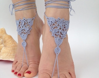 Barefoot sandals,Crochet barefoot sandals,Anklet,Beach barefoot sandals,Bridesmaid gift,Wedding barefoot sandals,Bridal jewelry,Belly dance