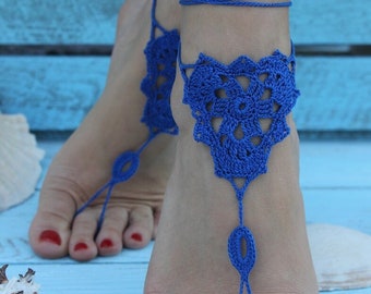 Barefoot Sandals,Crochet Barefoot sandals,Anklet,Beach barefoot sandals,Bridesmaid gift,Wedding Barefoot Sandals,Bridal Jewelry,Belly Dance