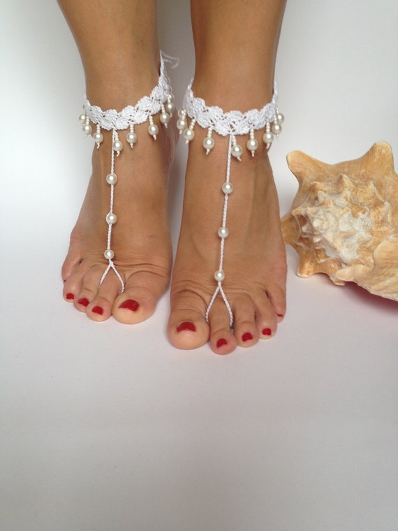 Crochet Beach Shoes Crochet Barefoot Sandals Wedding Accessories Foot Jewelry Flip Flop Bridesmaid gift