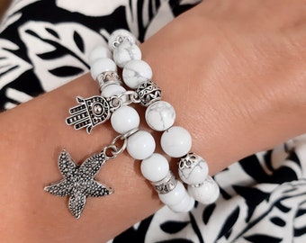 Fatima Hand Bracelet,Hamsa bracelet,Boho jewelry,Friendship bracelet,Starfish bracelet,Beaded Bracelet,Handmade Bracelet,Ethical Jewelry