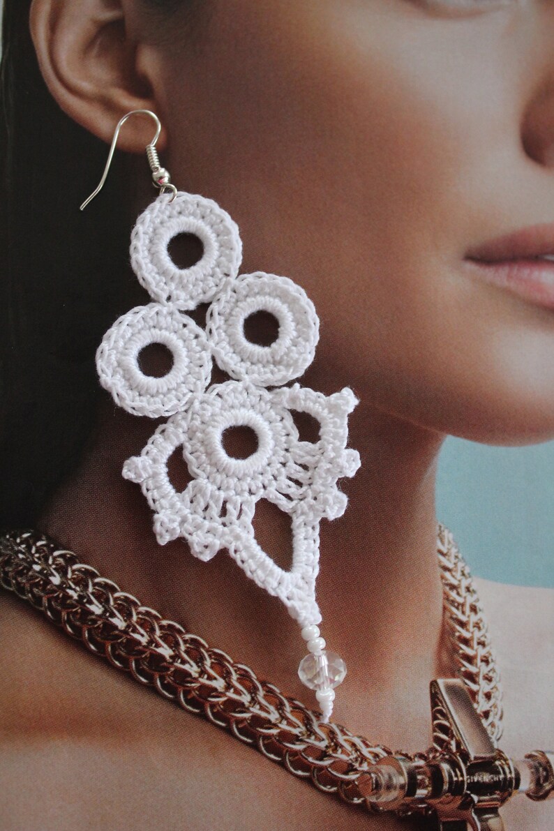 Red Earrings Red Crochet Earrings Gift Idea for Women Long Etsy