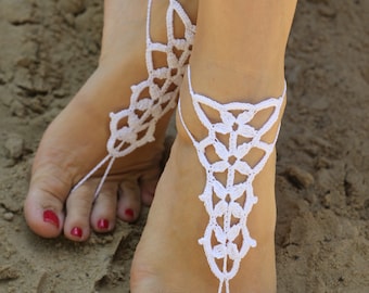 Barefoot Sandals,Crochet Barefoot sandals,Anklet,Beach barefoot sandals,Bridesmaid gift,Wedding Barefoot Sandals,Bridal Jewelry,Belly Dance