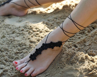 Crochet Barefoot Sandals Pattern, Beach Wedding Jewelry (PDF Pattern)