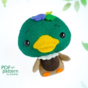 Felt Mallard Duck Sewing Pattern: Farm Animal Toy (PDF Pattern)