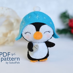 Felt Penguin Sewing Pattern: DIY Christmas Ornament (PDF Pattern)