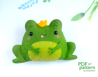 Felt Frog Princess Sewing Pattern: Baby Mobile Toy (PDF & SVG)