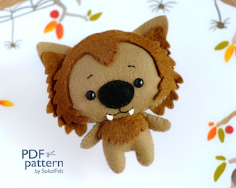Felt Werewolf Plush Toy Sewing Pattern: Halloween Monster (PDF & SVG)
