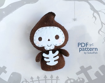 Felt Reaper Toy Sewing Pattern: DIY Halloween Ornament (PDF & SVG)