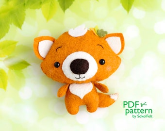 Felt Baby Fox Sewing Pattern: Woodland Animal Plush Toy (PDF & SVG)