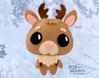 Felt Jackalope Toy Sewing Pattern: DIY Halloween Plush (PDF & SVG)