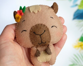 Baby Capybara Felt Toy Sewing PDF and SVG Patterns, Doll