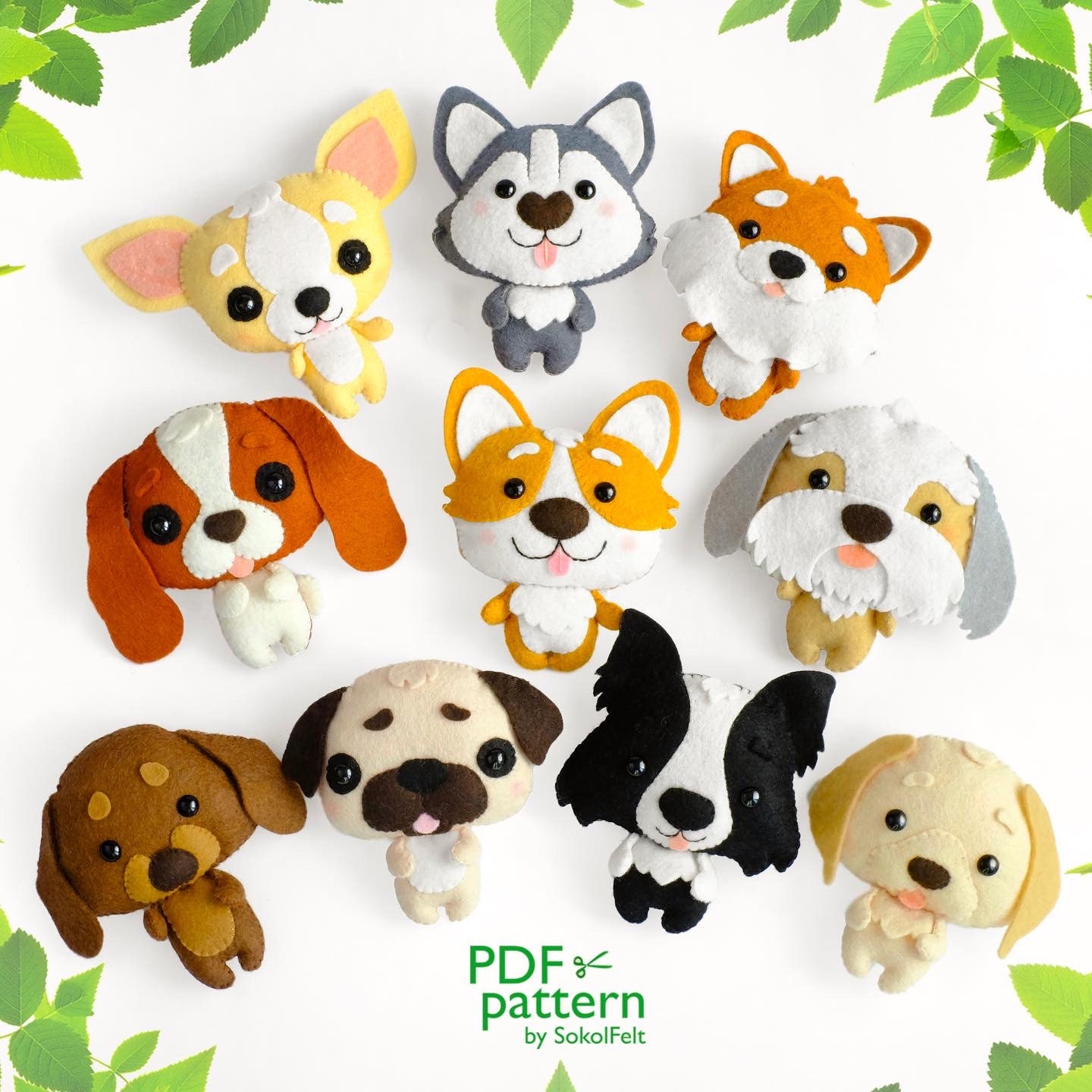 Cocker Spaniel Felt Toy Sewing Pattern, DIY Dog Plush Doll (PDF & SVG ...
