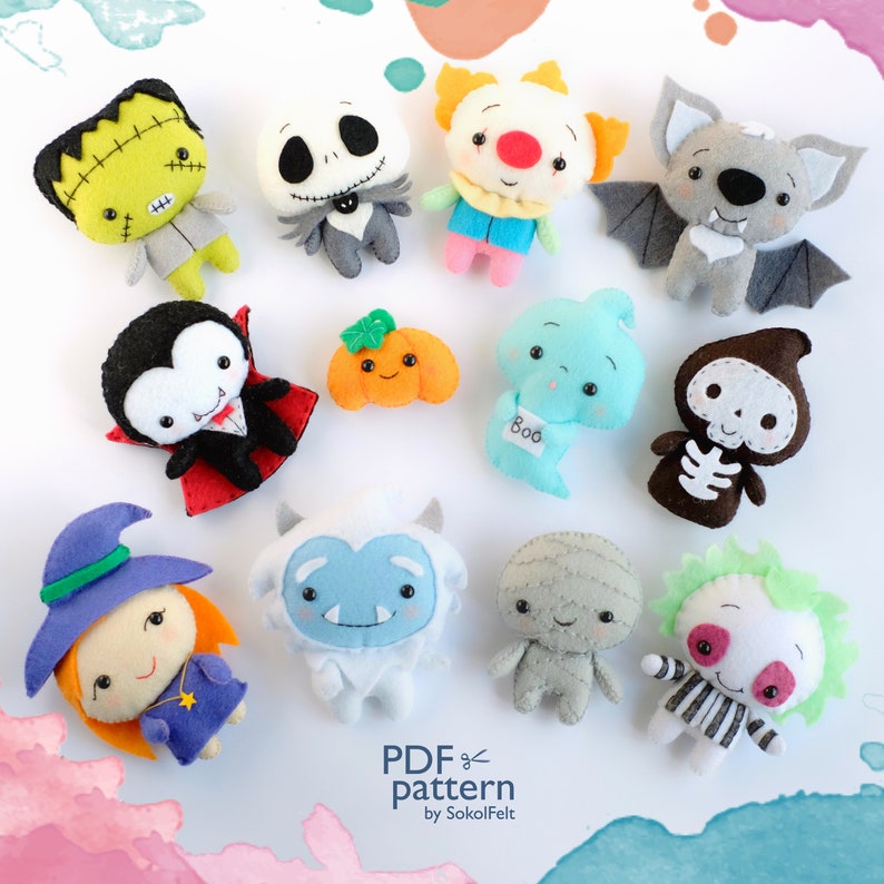 Cute Zombie toy sewing PDF pattern Felt Halloween ornament Etsy