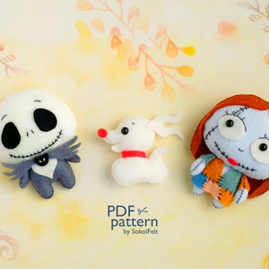 Zero dog felt toy PDF and SVG pattern, Halloween pattern, Christmas pattern, Easy to make Halloween toy, Halloween ornament image 3