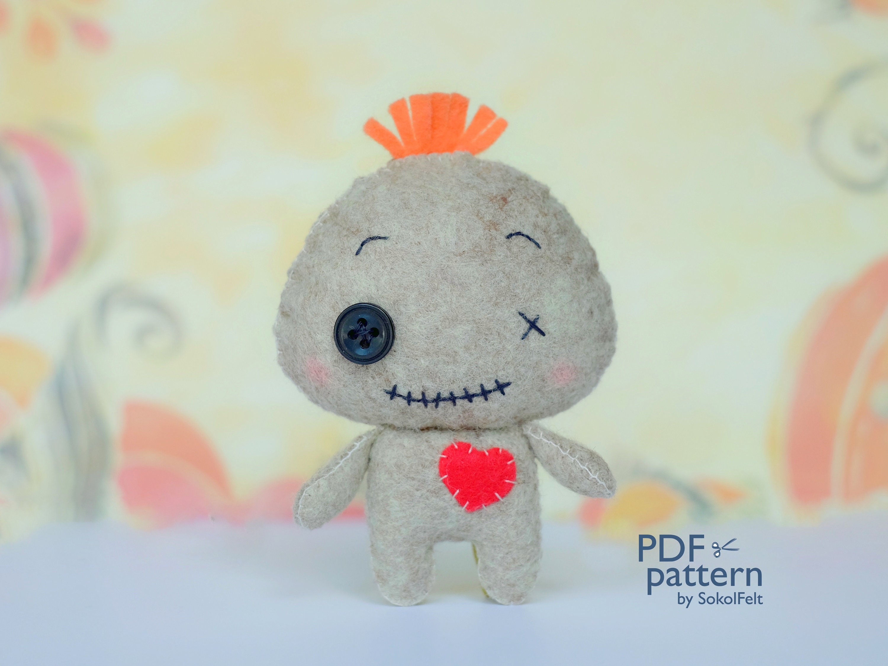 Felt Voodoo Doll Sewing Pattern, Halloween Plush Toy (PDF & SVG) - Etsy