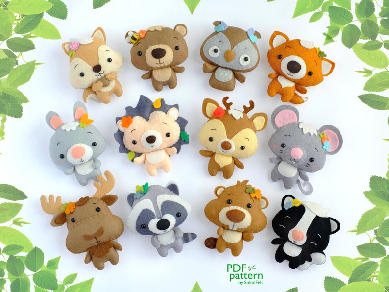 Download Baby moose felt toy PDF and SVG patterns Felt woodland ...
