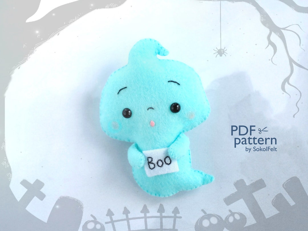 Baby Ghost Felt Toy Sewing PDF Pattern, Phantom Doll Pattern, Easy to