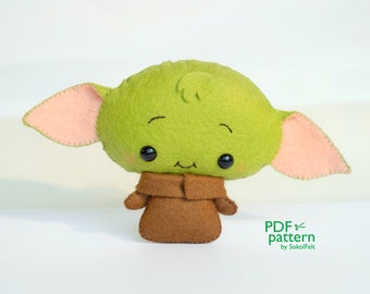 Felt baby alien toy sewing PDF and SVG pattern, quick and easy plush toy sewing PDF tutorial