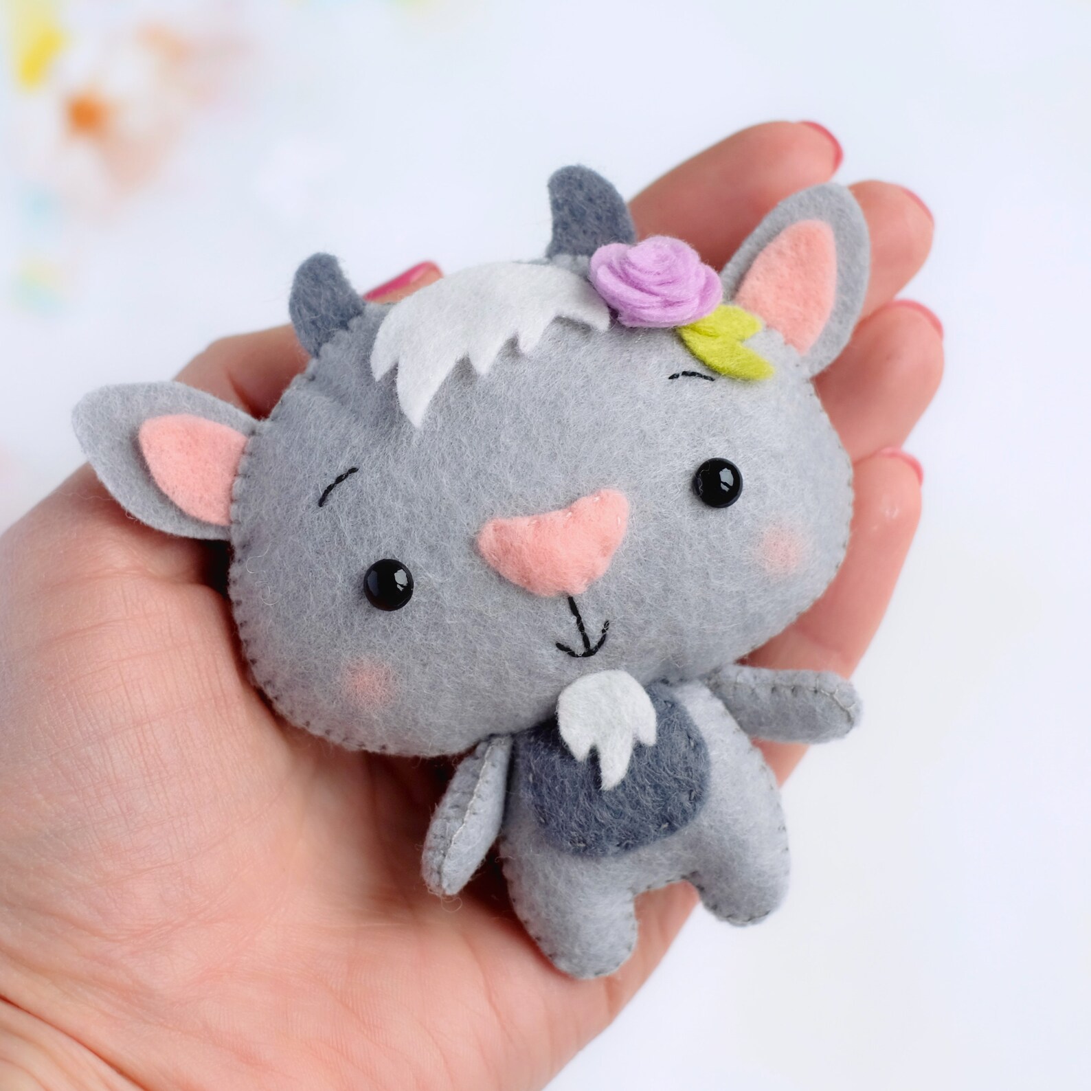 Felt baby goat toy sewing PDF pattern Cute farm animal Felt Etsy