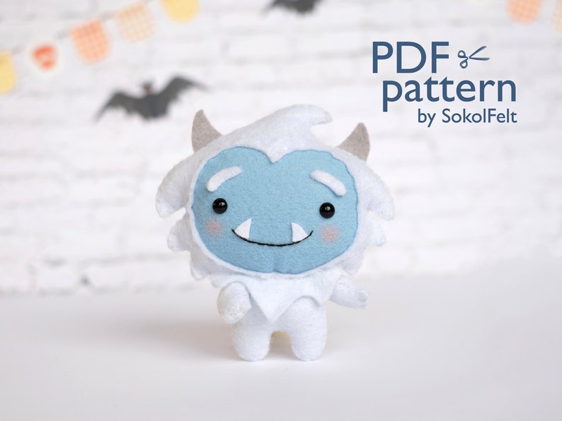 Felt Yeti toy sewing PDF pattern Felt Bigfoot digital | Etsy