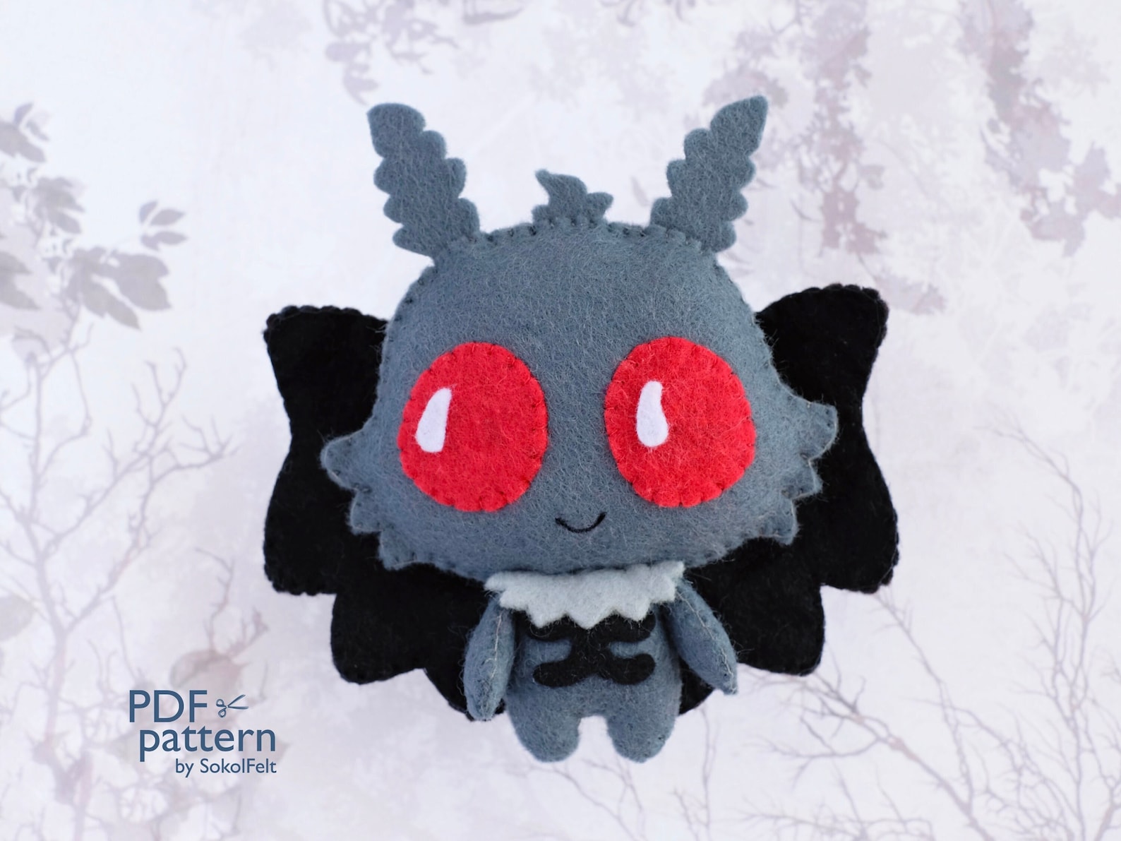 Baby Mothman Felt Toy Sewing Pattern: Halloween Plush (PDF & SVG) - Etsy
