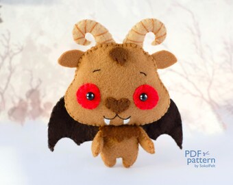 Jersey Devil Felt Toy Sewing PDF and SVG Pattern, Cryptid