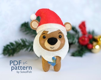 Filz Weihnachtsbär Schnittmuster: Wald Ornament (PDF-Muster)