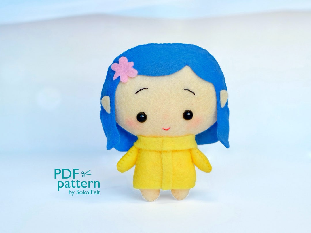 Felt Coraline Doll Sewing Pattern, SVG and PDF (digital Download) - Etsy