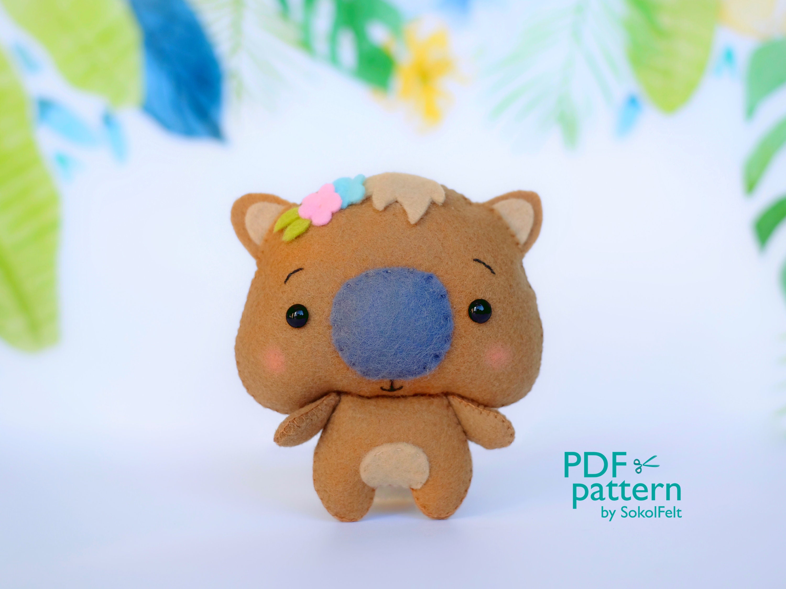 Felt Baby Wombat Sewing Pattern: Australian Animal Toy (PDF & SVG) - Etsy