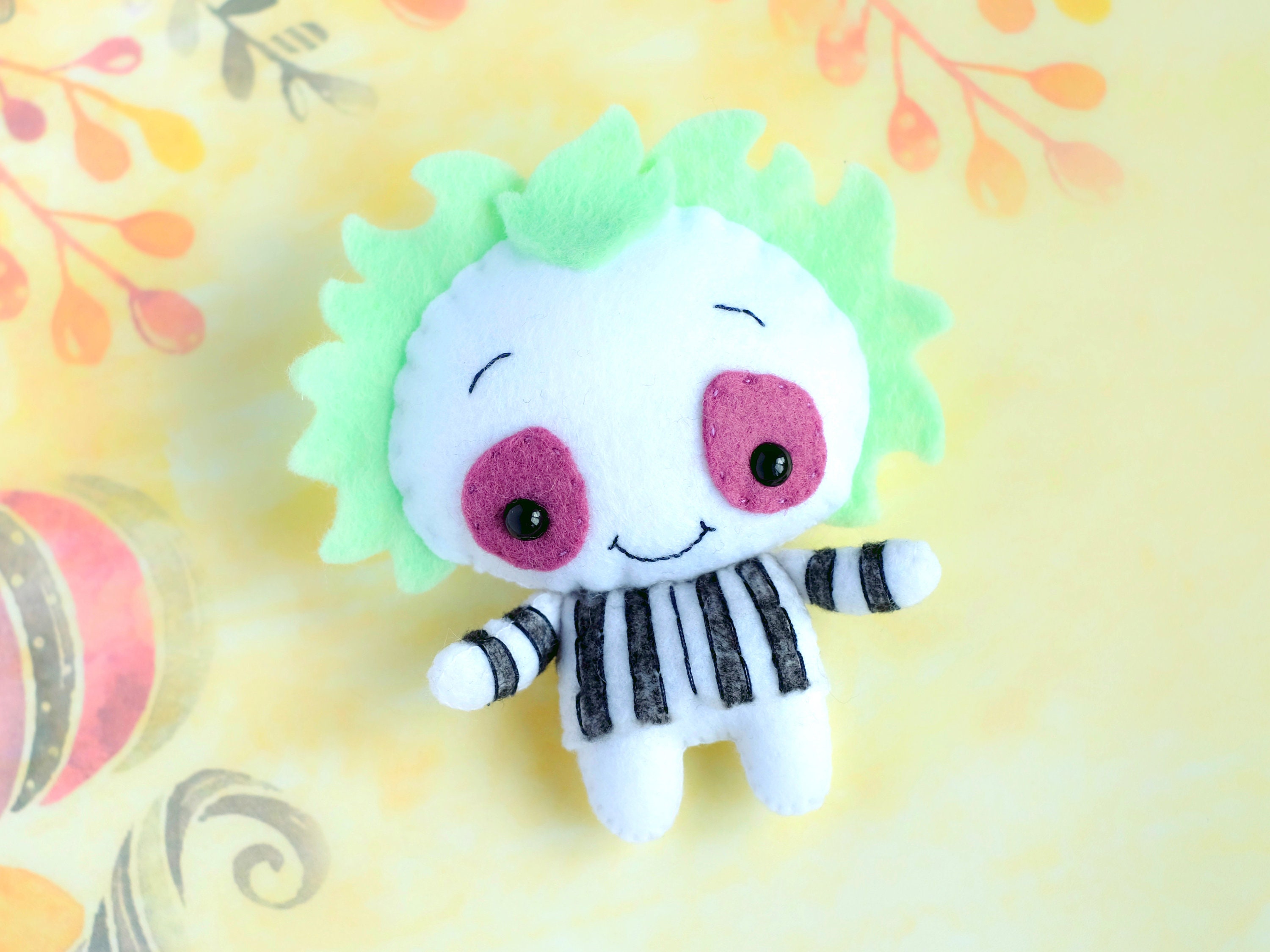 Cute Beetlejuice Felt Toy PDF and SVG Sewing Patterns DIY Etsy UK