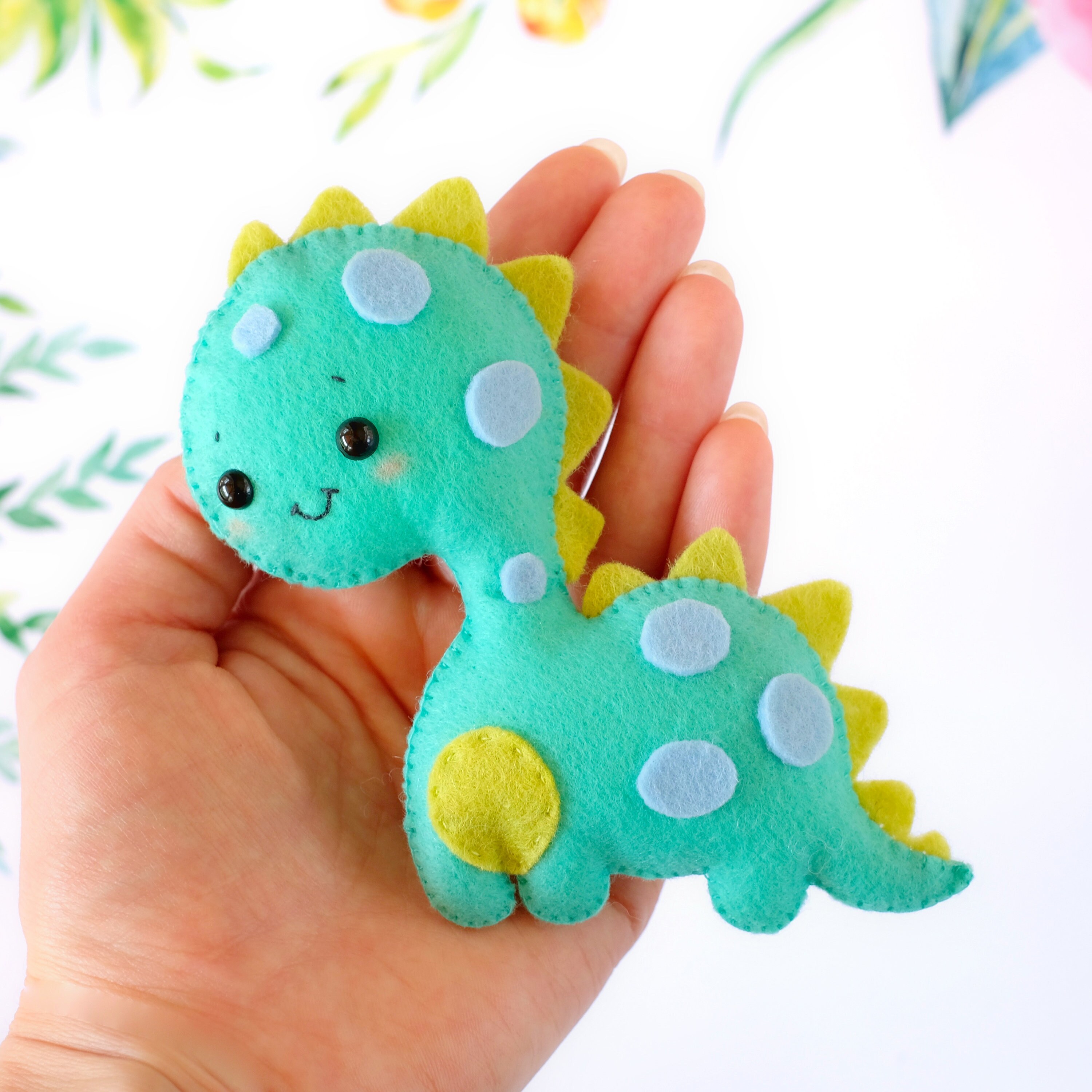 Felt Brontosaurus Dinosaur Sewing Pattern, Baby Mobile Toy (PDF Pattern ...