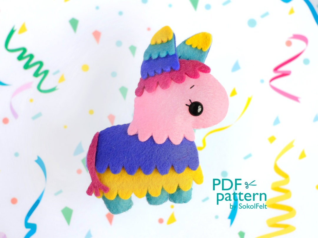Felt Pinata Toy Sewing Pattern, Llama Plush Doll (PDF & SVG) - Etsy