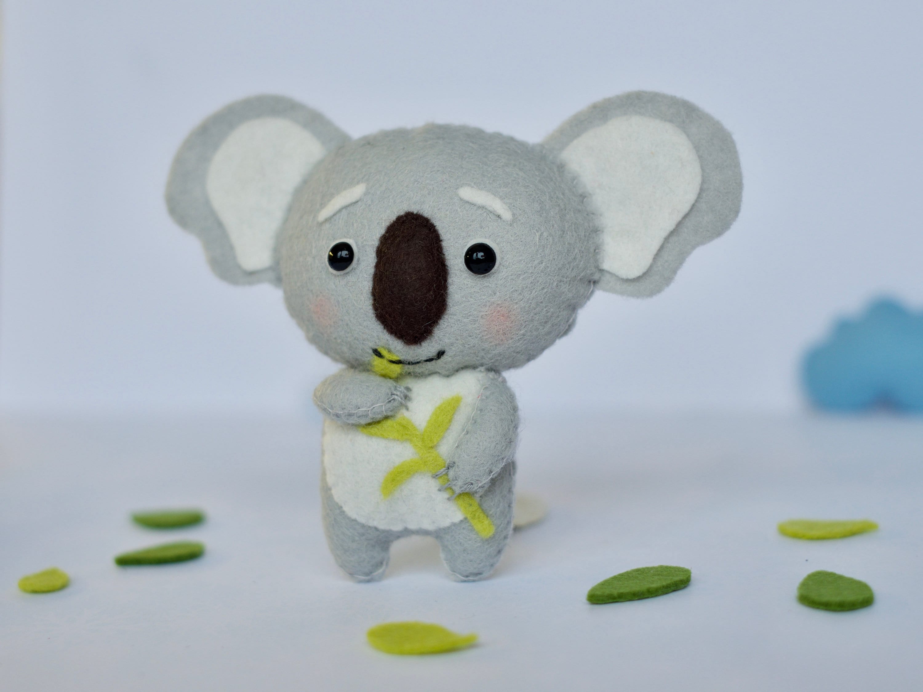 Felt Koala sewing PDF pattern Felt woodland animal pattern Etsy