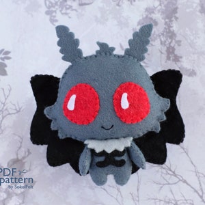 Baby Mothman felt toy sewing PDF and SVG pattern, Cryptid creature, Halloween DIY plush toy, Doll making pattern, Halloween toy image 6