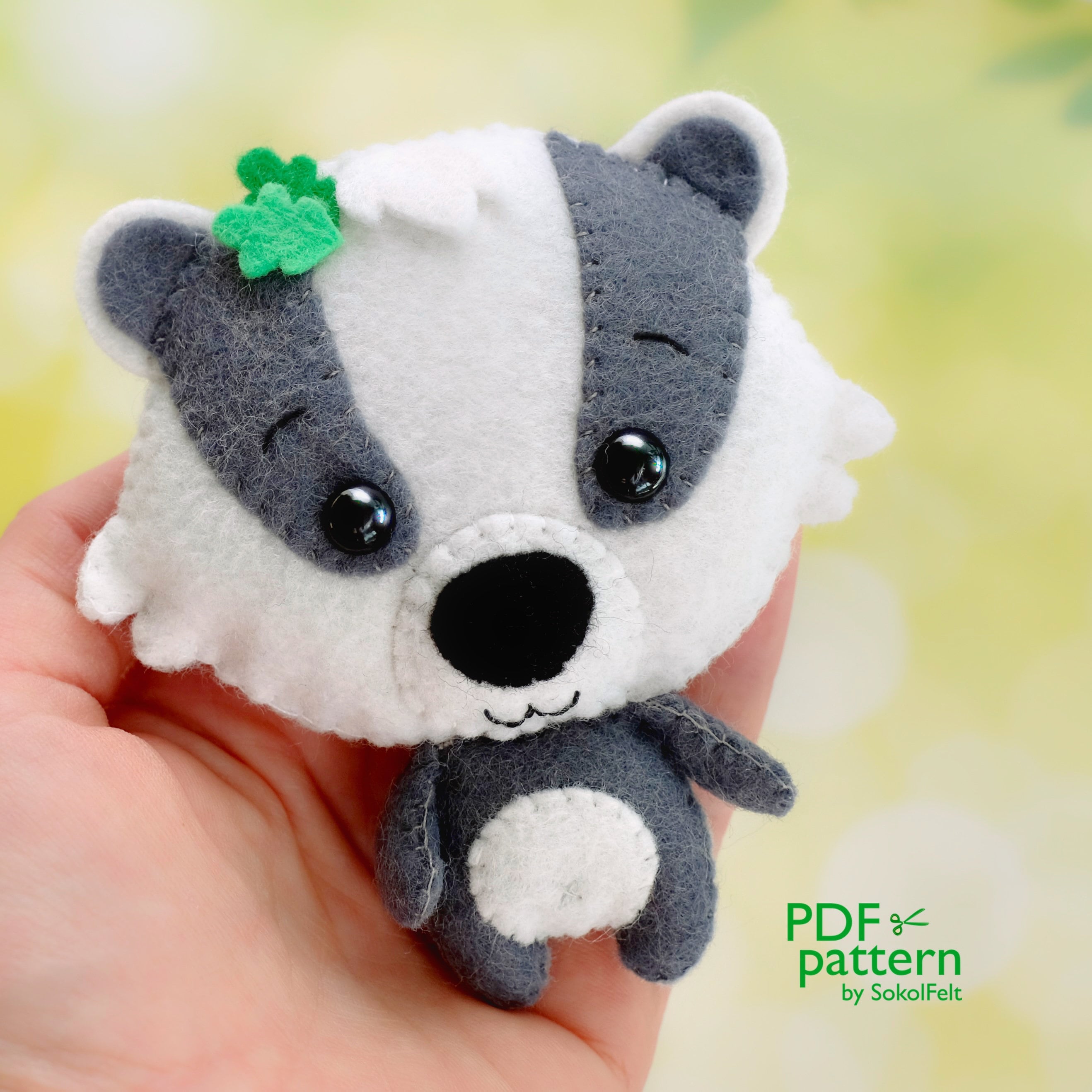 Badger Pattern Refs Felt Baby Badger Toy Sewing Pattern: Woodland Animal Mobile (PDF & SVG ...